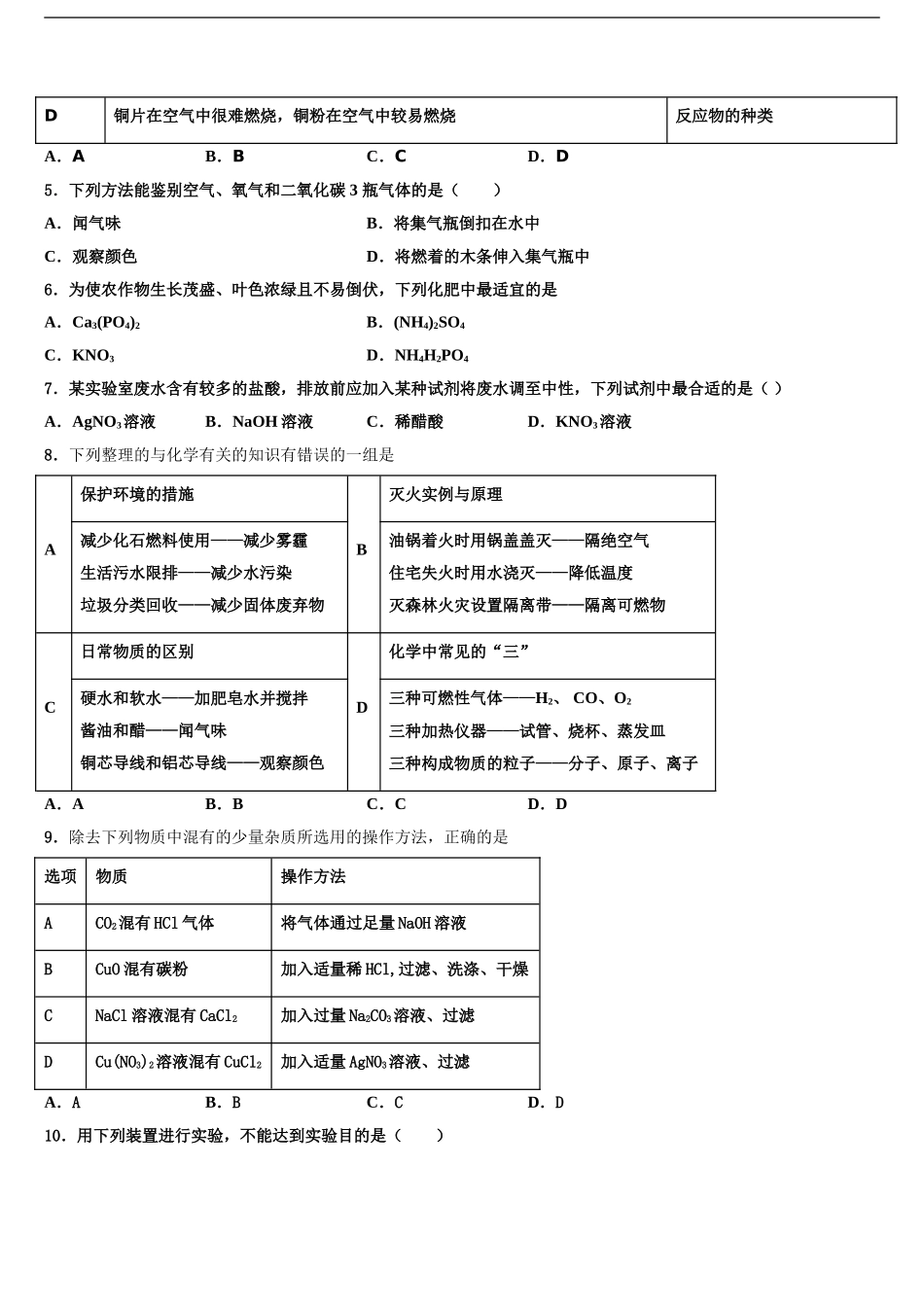 2024年甘肃省白银市名校中考化学押题卷含解析_第2页