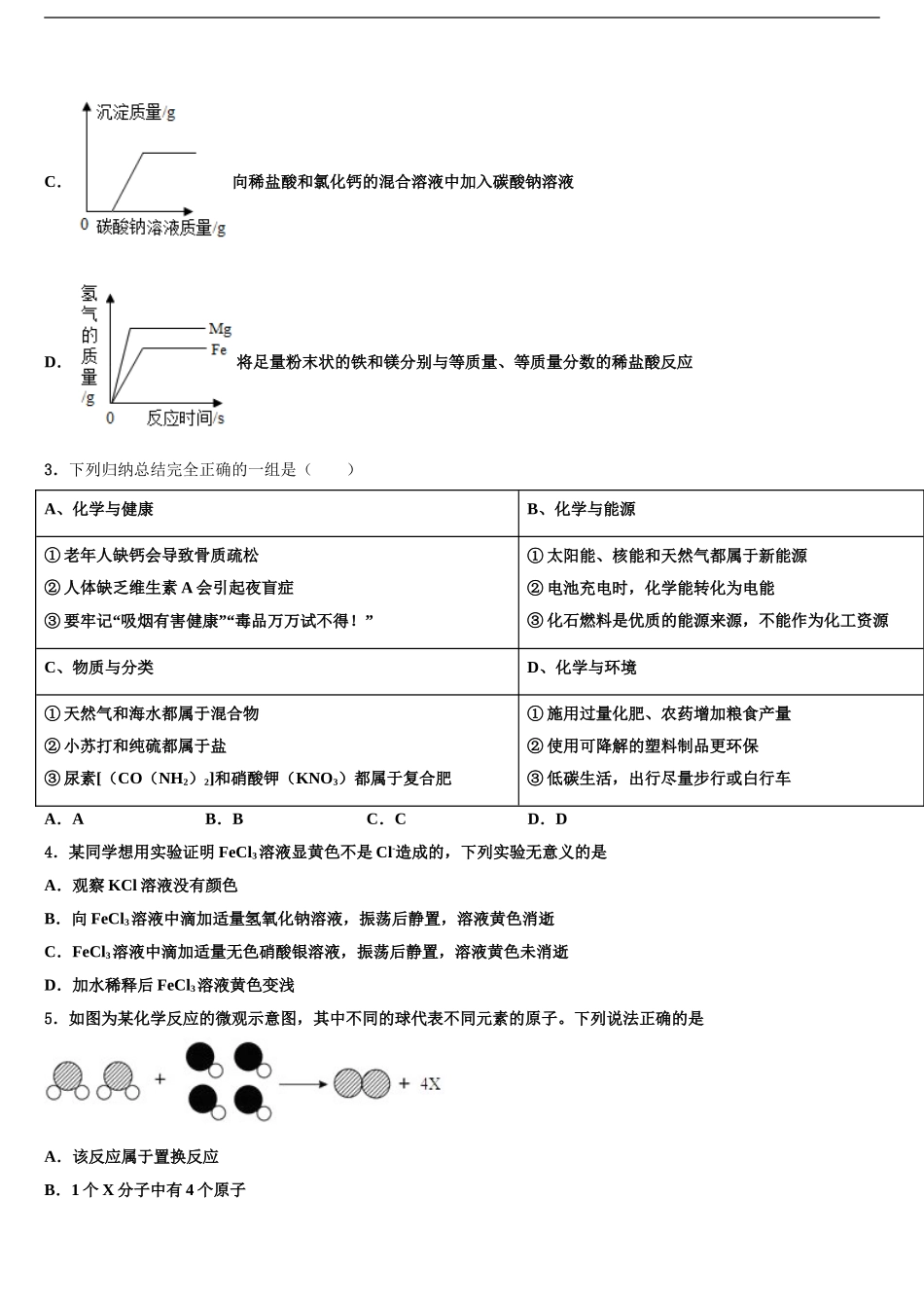 2024年甘肃省白银市育才中学中考押题化学预测卷含解析_第2页