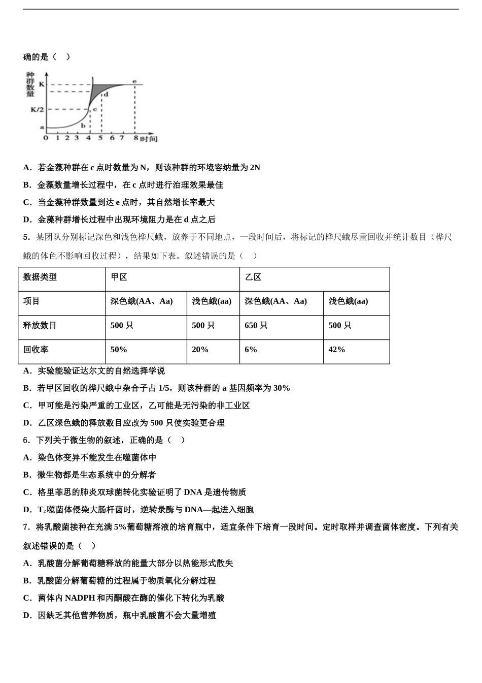 2024年甘肃省酒泉市酒泉中学高考冲刺押题生物试卷含解析_第2页