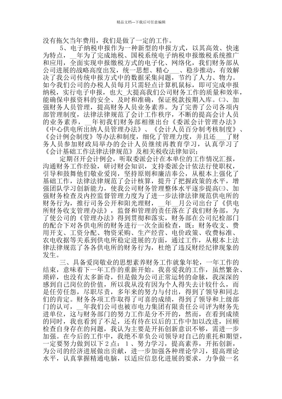 2024年电力公司财务部主任个人工作总结_第2页