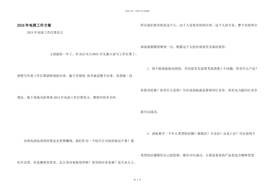 2024年电商工作计划_第1页
