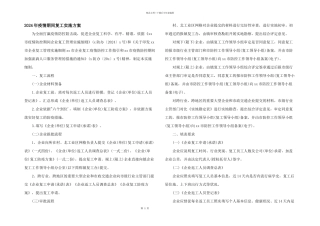 2024年疫情期间复工实施方案
