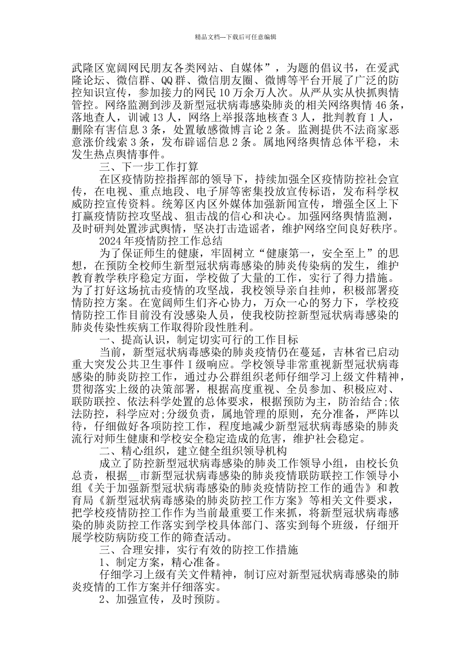 2024年疫情防控工作总结_第2页