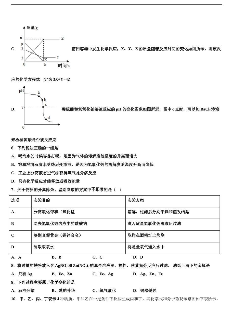 2024年福建省宁德市福鼎县重点达标名校中考化学押题卷含解析_第2页