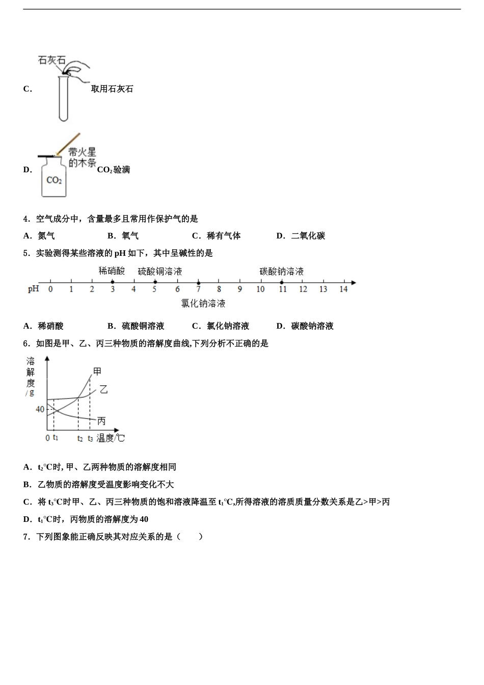 2024年福建省平和第一中学达标名校中考四模化学试题含解析_第2页