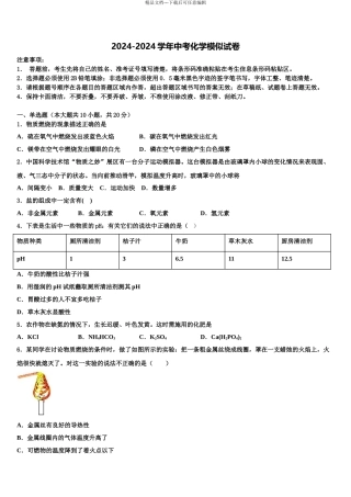 2024年福建省泉州实验中学中考二模化学试题含解析