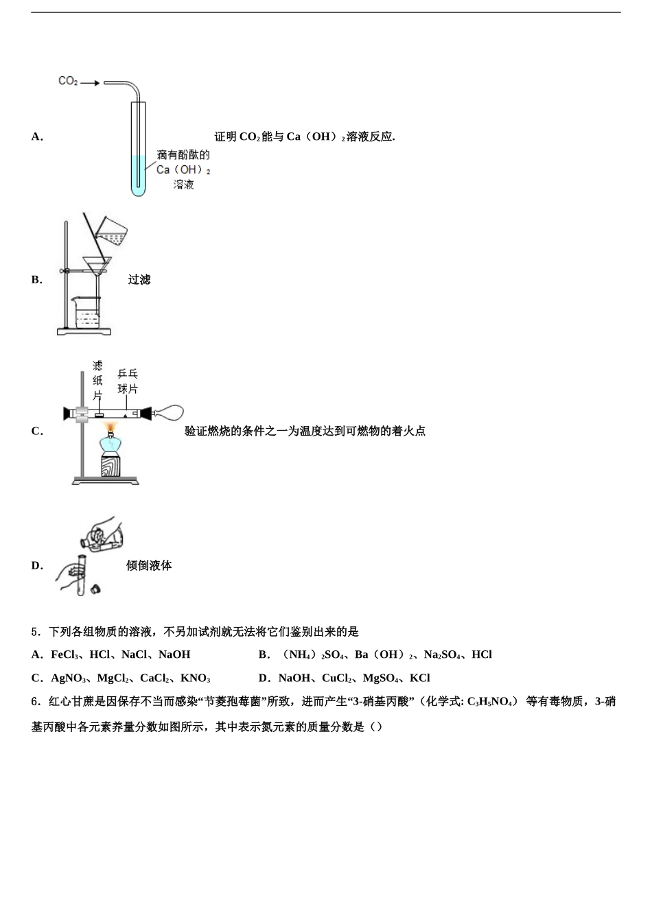 2024年福建省漳州市云霄县中考化学对点突破模拟试卷含解析_第2页