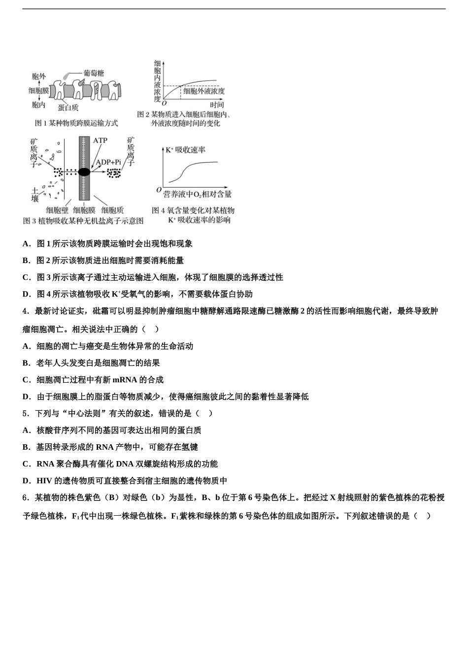 2024年福建省福州第一中学高三冲刺模拟生物试卷含解析_第2页