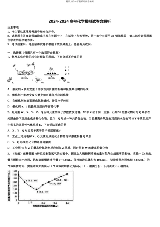 2024年福建省莆田第十中学高三第六次模拟考试化学试卷含解析