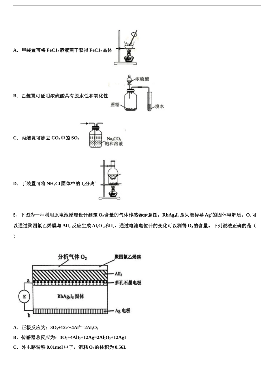 2024年福建省长汀县第一中学高三下学期联考化学试题含解析_第2页