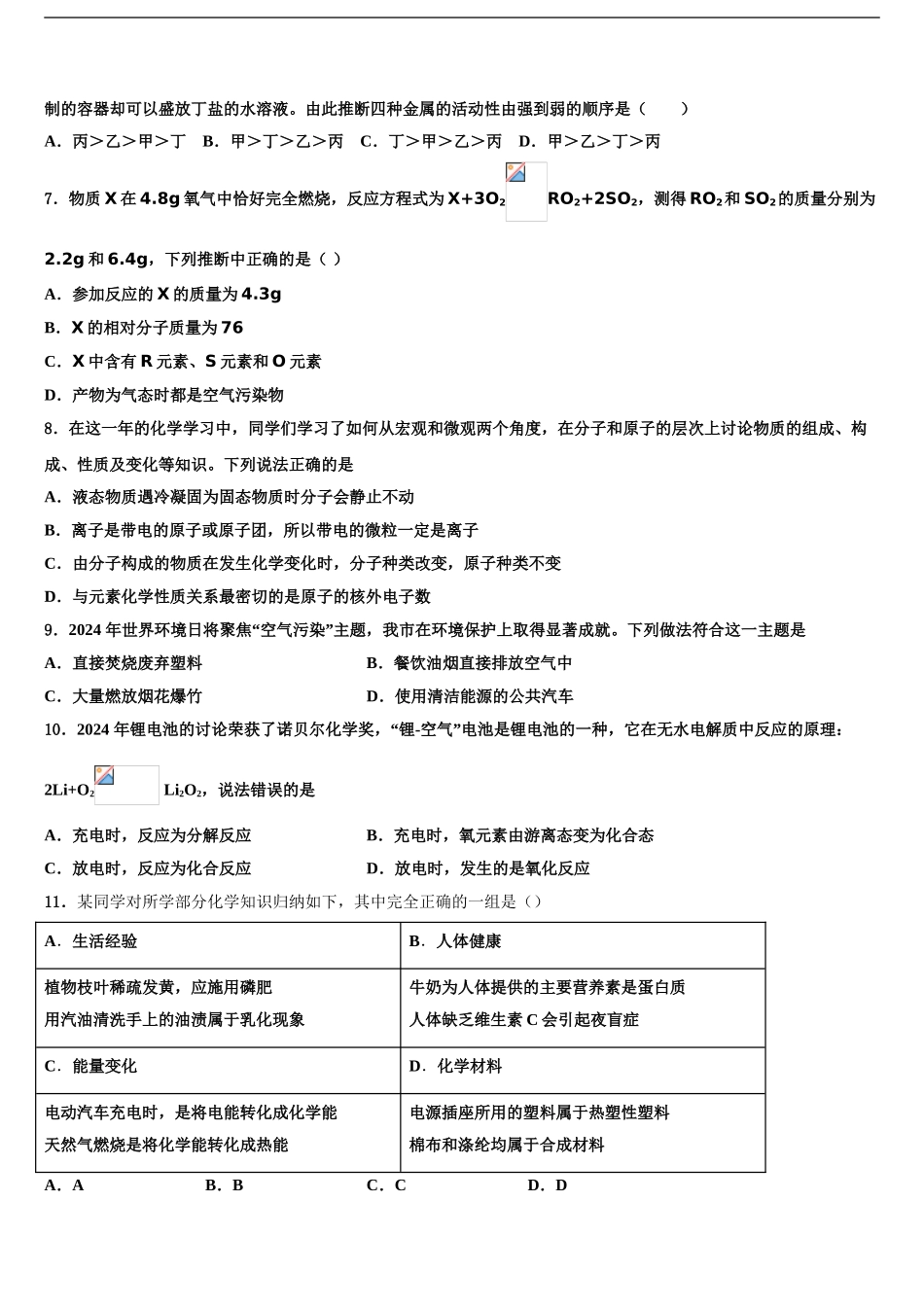 2024年福建省龙岩五中学中考化学模试卷含解析_第2页
