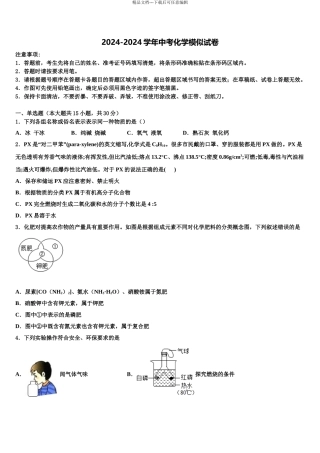 2024年福建省龙岩五中学中考猜题化学试卷含解析