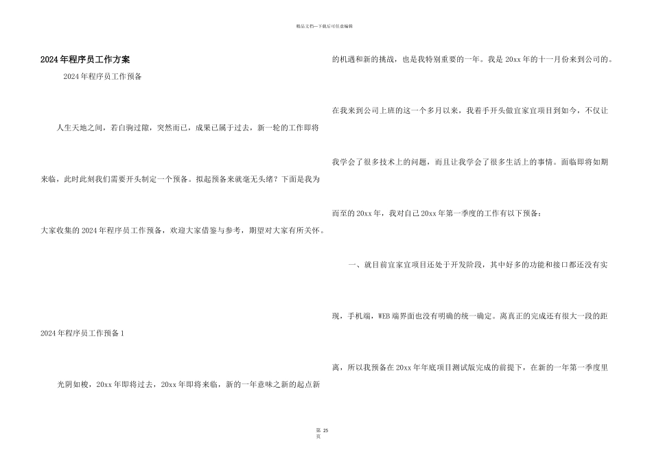 2024年程序员工作计划_第1页