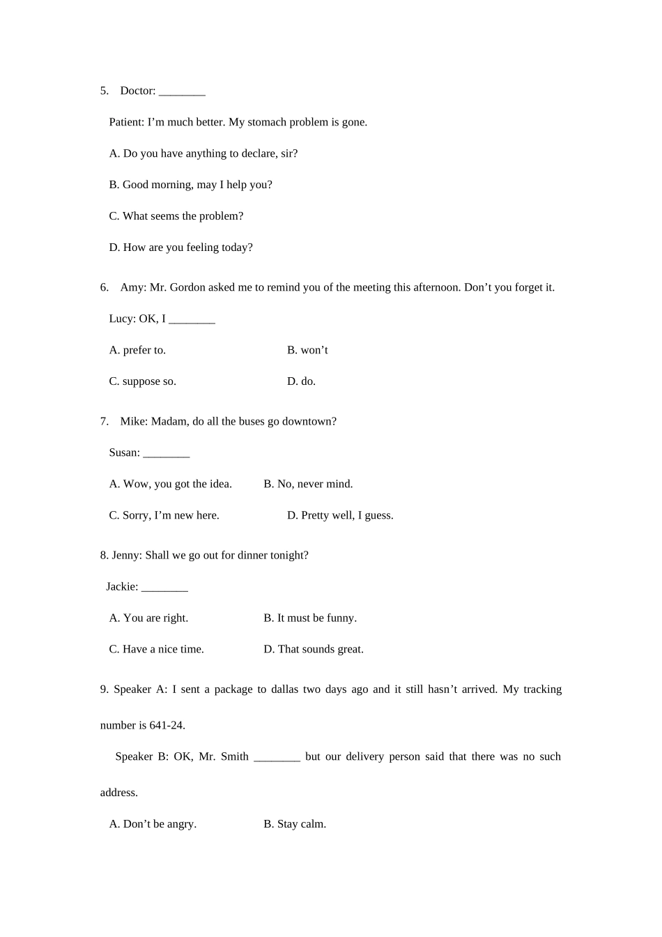 2025年广东成人高等教育学士学位英语水平考试试卷及答案_第2页