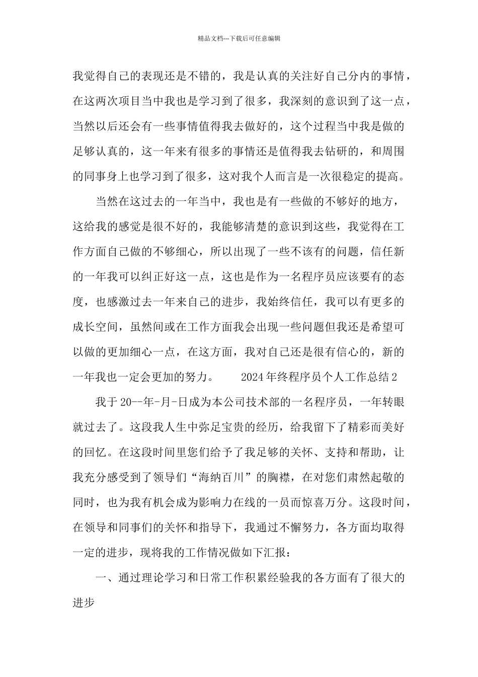 2024年终程序员个人工作总结范文_第2页
