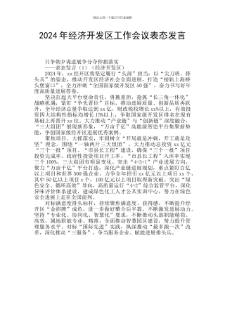 2024年经济开发区工作会议表态发言