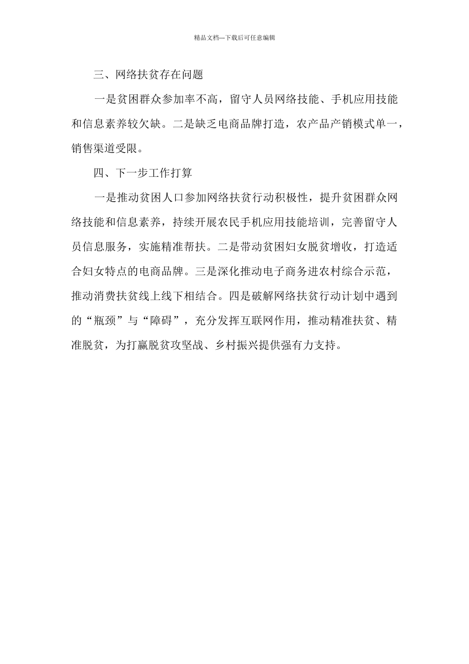 2024年网络扶贫工作总结_第3页