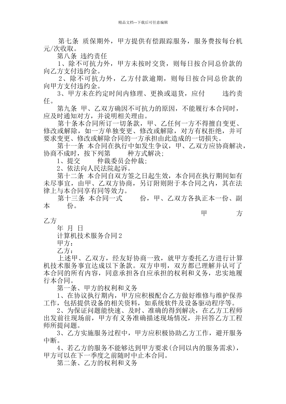2024年计算机技术服务合同大全_第3页