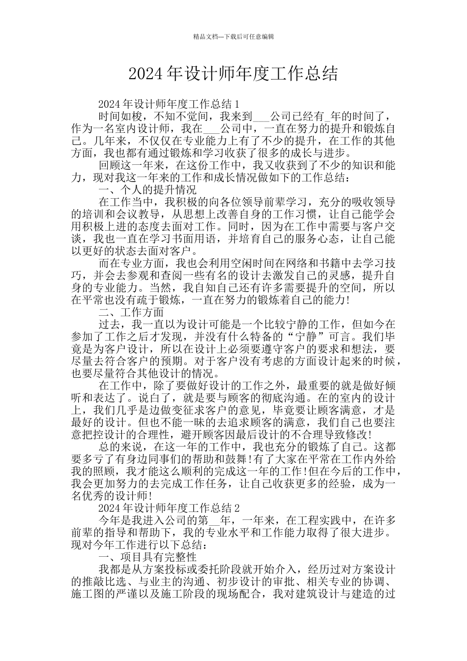 2024年设计师年度工作总结_第1页