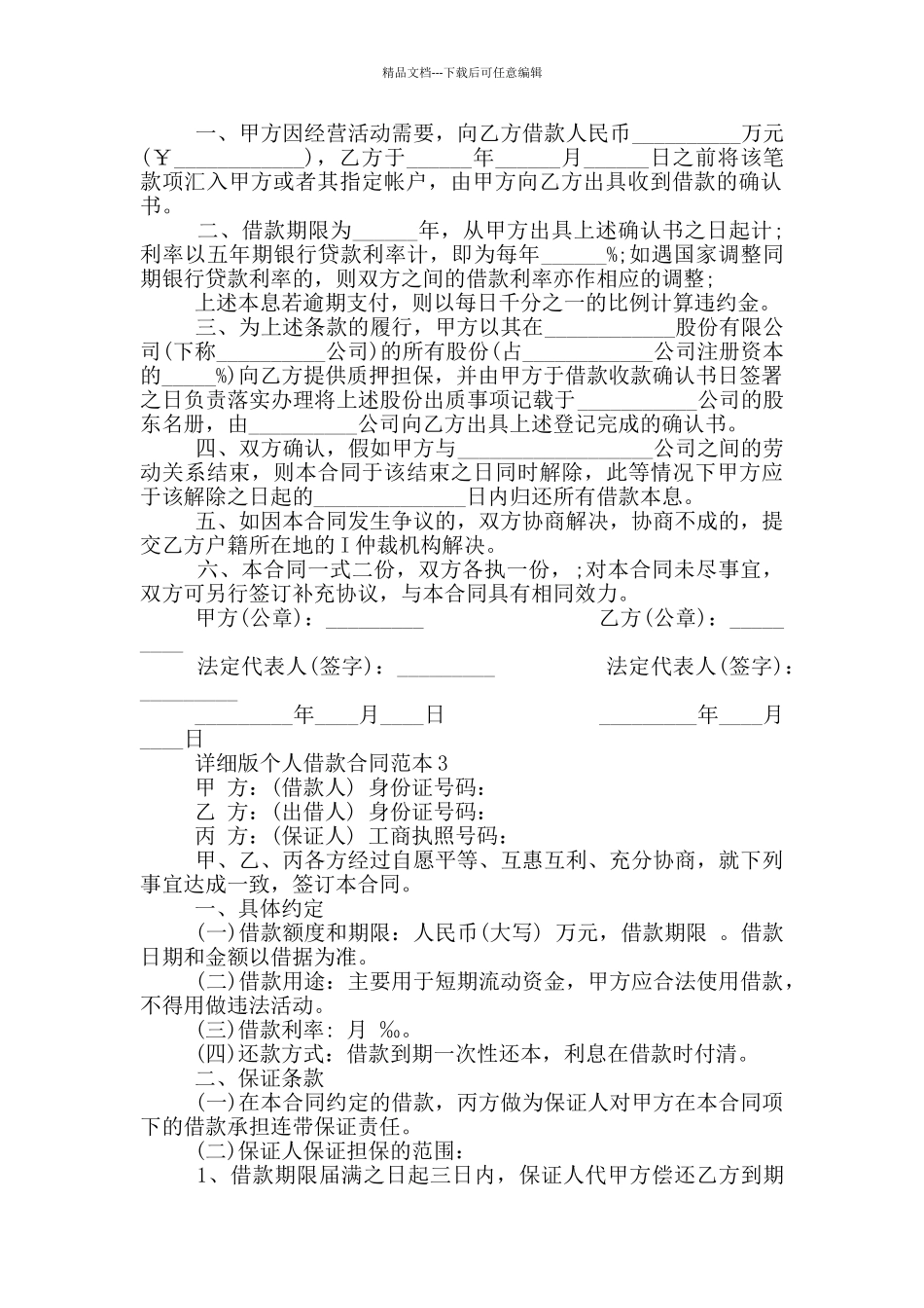 2024年详细版个人借款合同范本_第2页