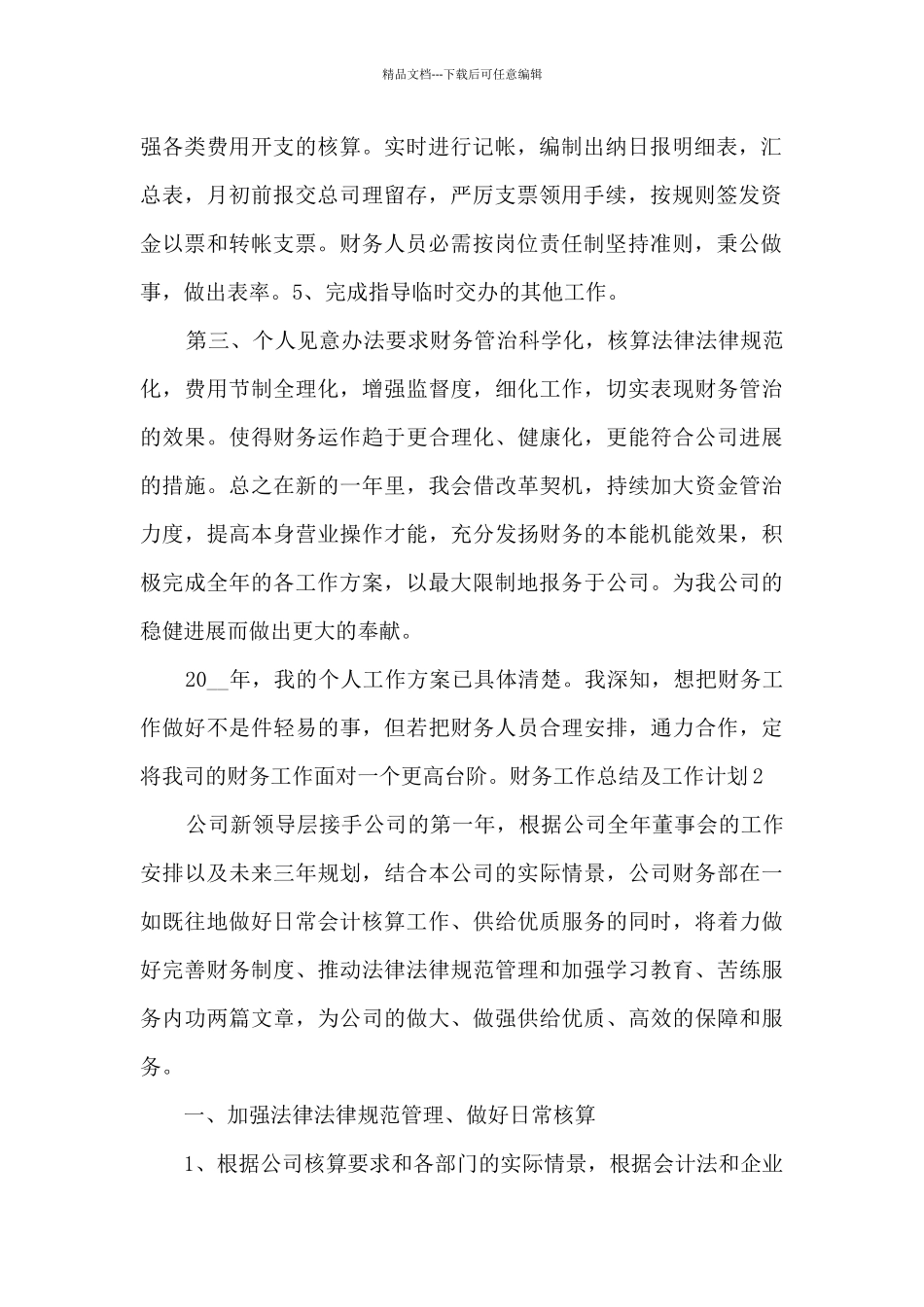 2024年财务工作总结及工作计划多篇_第2页