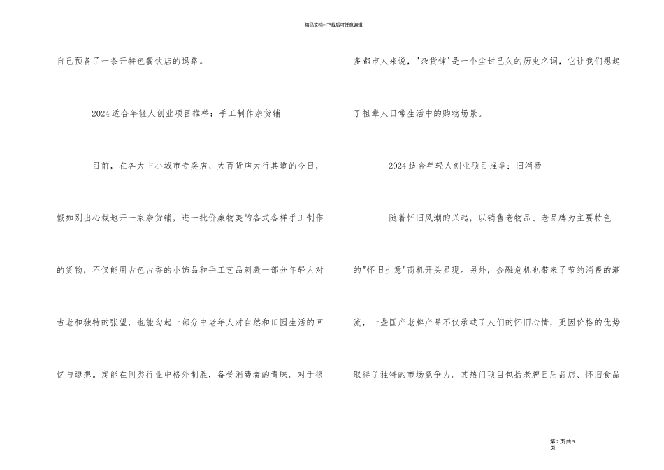 2024年轻人创业项目_第2页