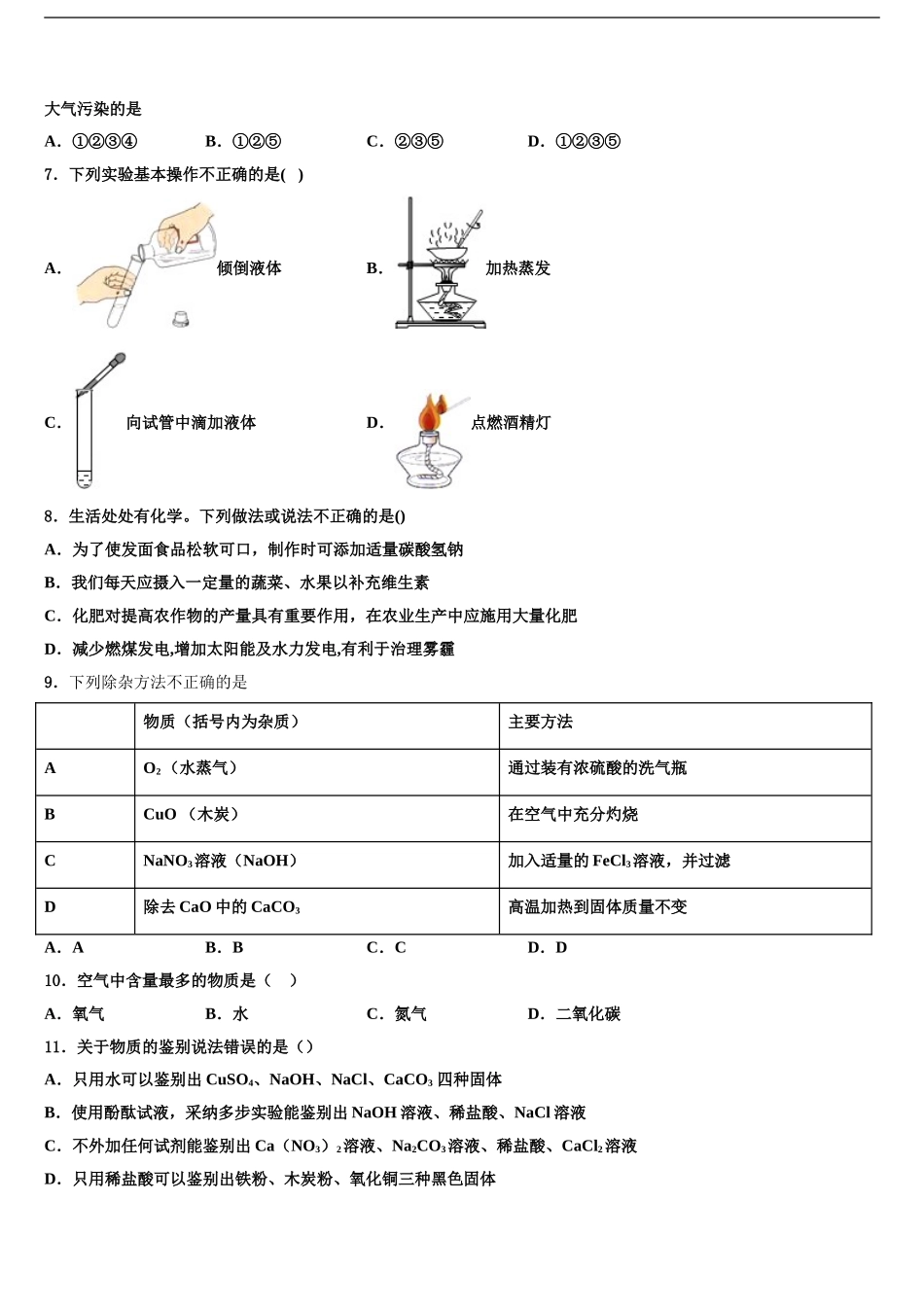 2024年辽宁省丹东市第七中学中考适应性考试化学试题含解析_第2页
