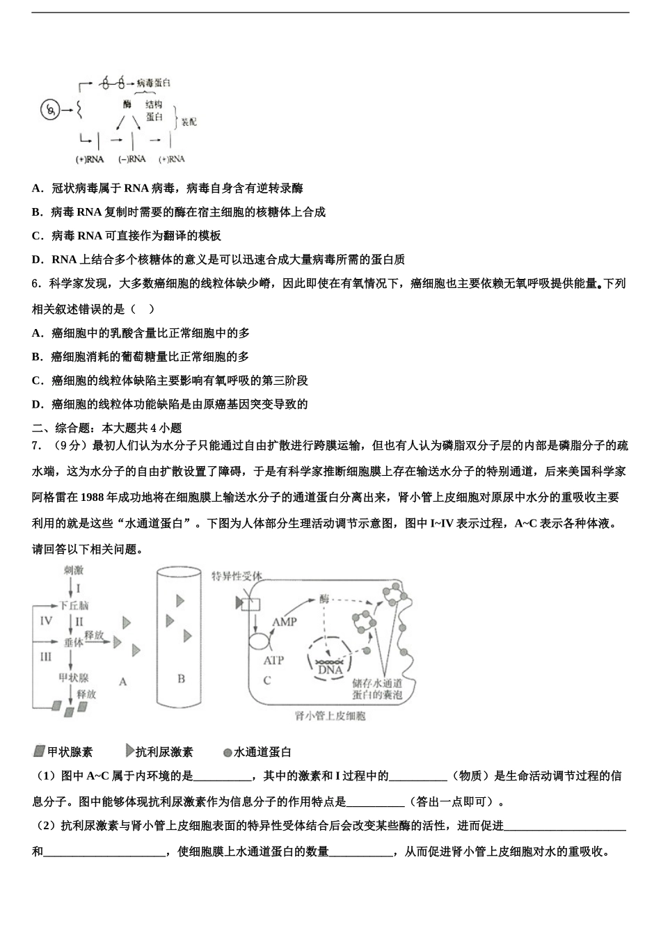 2024年辽宁省丹东市第十中学高考生物三模试卷含解析_第2页