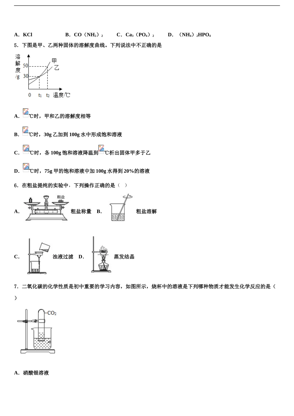 2024年辽宁省东港地区中考化学模试卷含解析_第2页