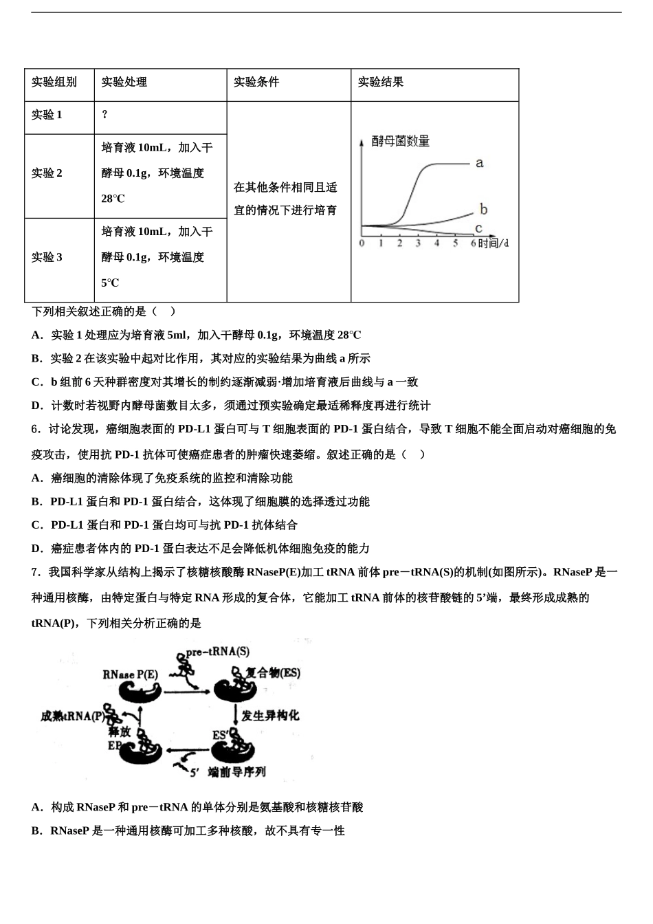 2024年辽宁省大连瓦房店市第六高级中学高三压轴卷生物试卷含解析_第2页
