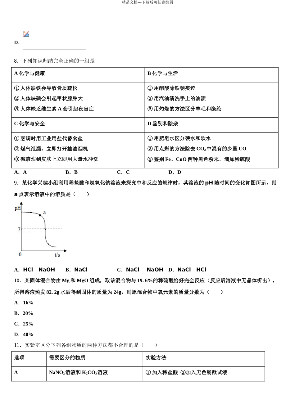 2024年辽宁省盘锦市大洼县中考三模化学试题含解析_第3页