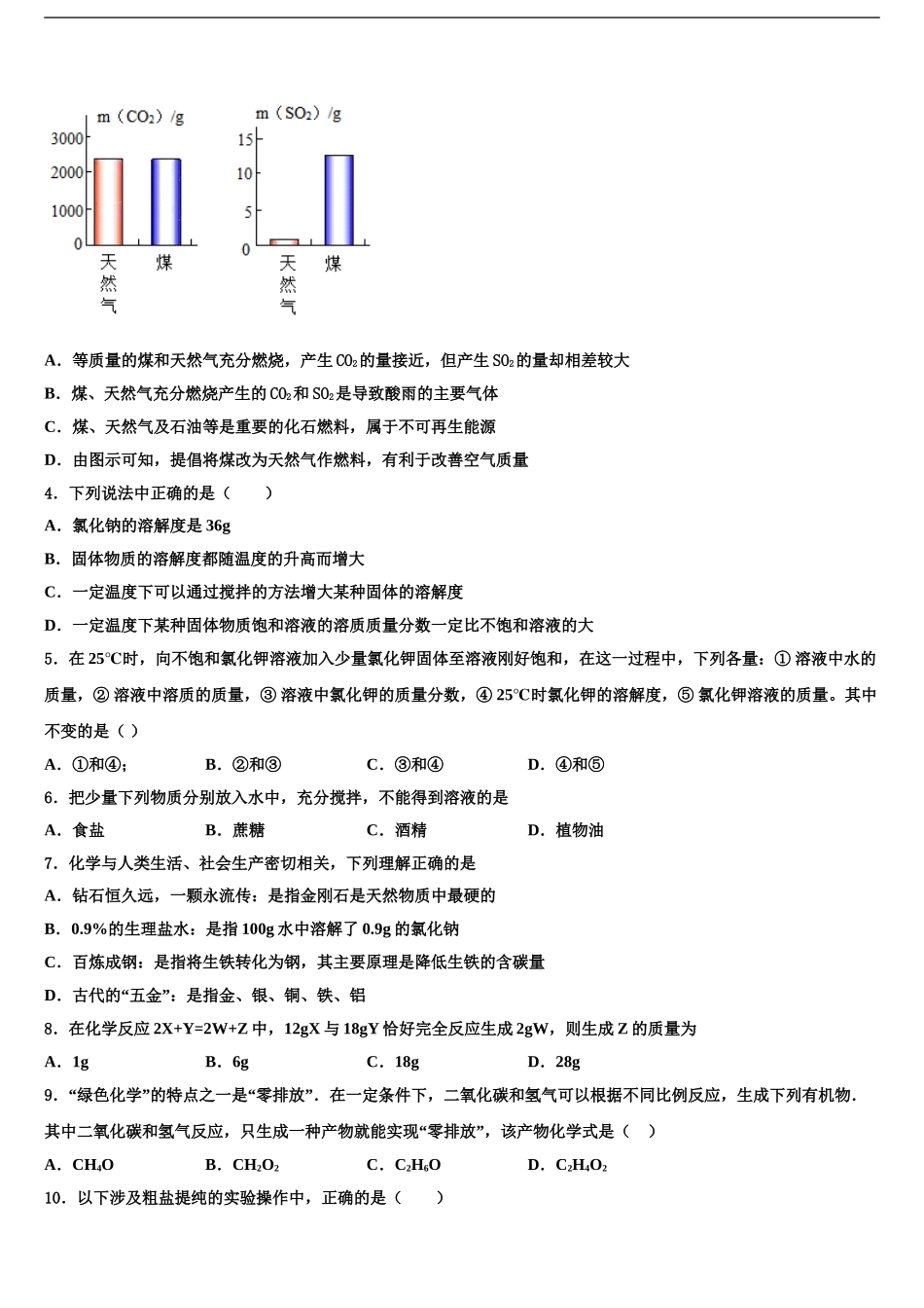 2024年重庆市合川区中考化学最后冲刺浓缩精华卷含解析_第2页