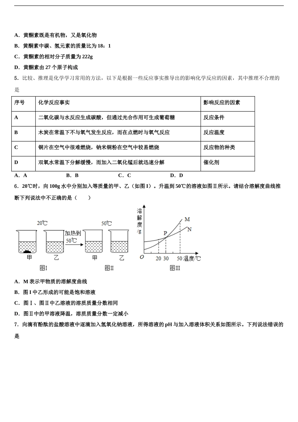2024年重庆市江北区市级名校中考适应性考试化学试题含解析_第2页