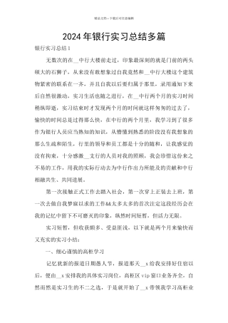 2024年银行实习总结多篇
