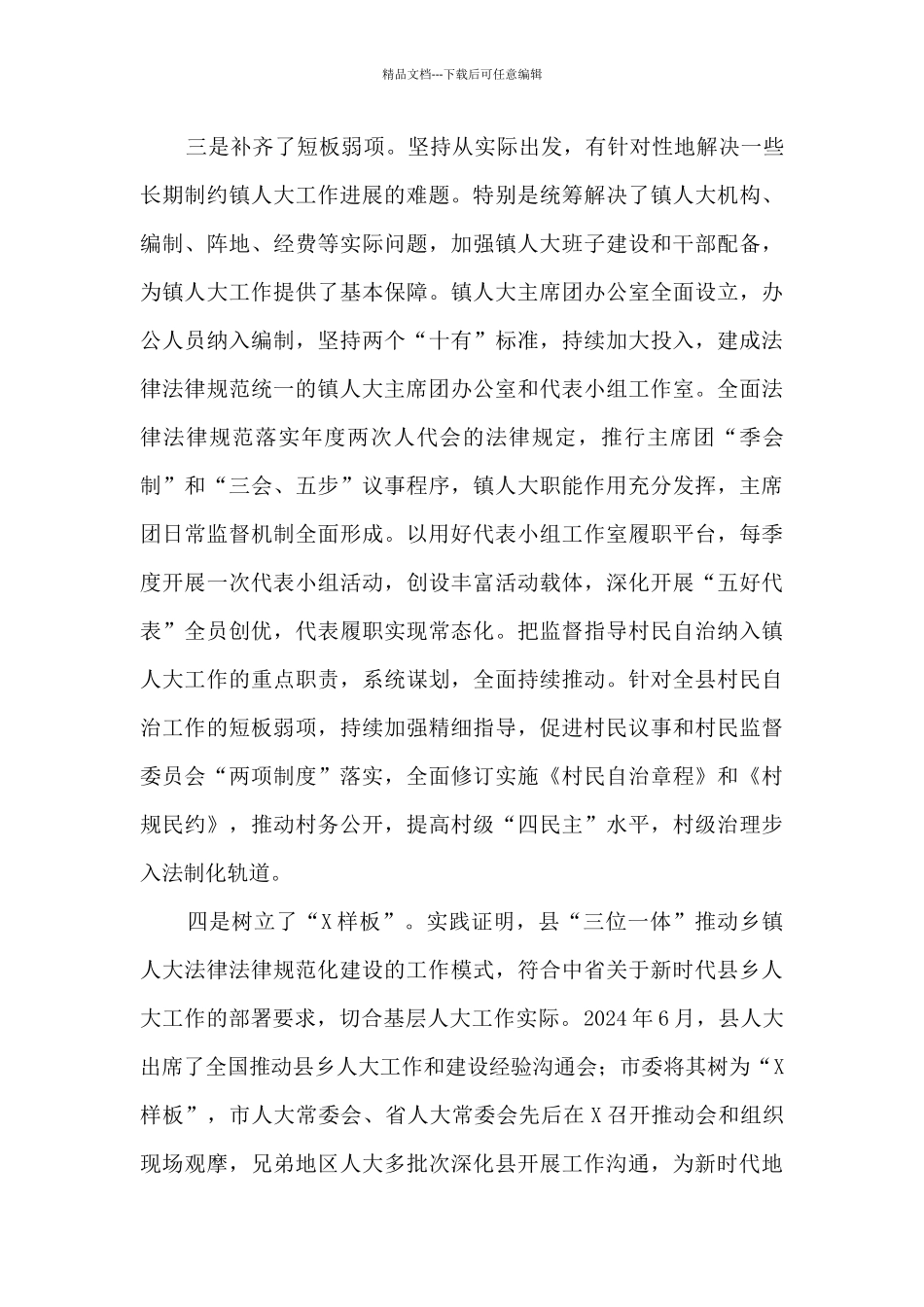 2024年镇人大工作总结会议上的讲话_第3页