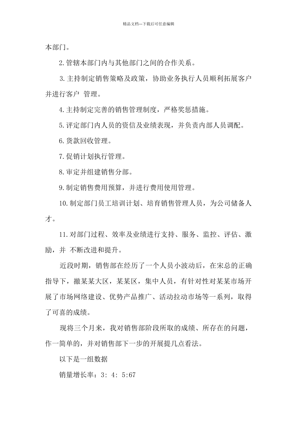 2024年销售经理月度工作总结_第3页