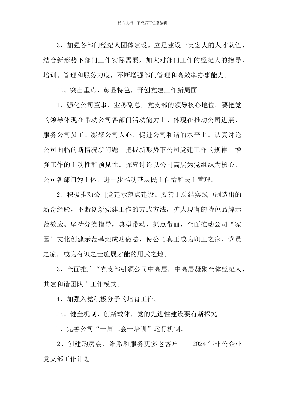 2024年非公企业党支部工作计划_第2页