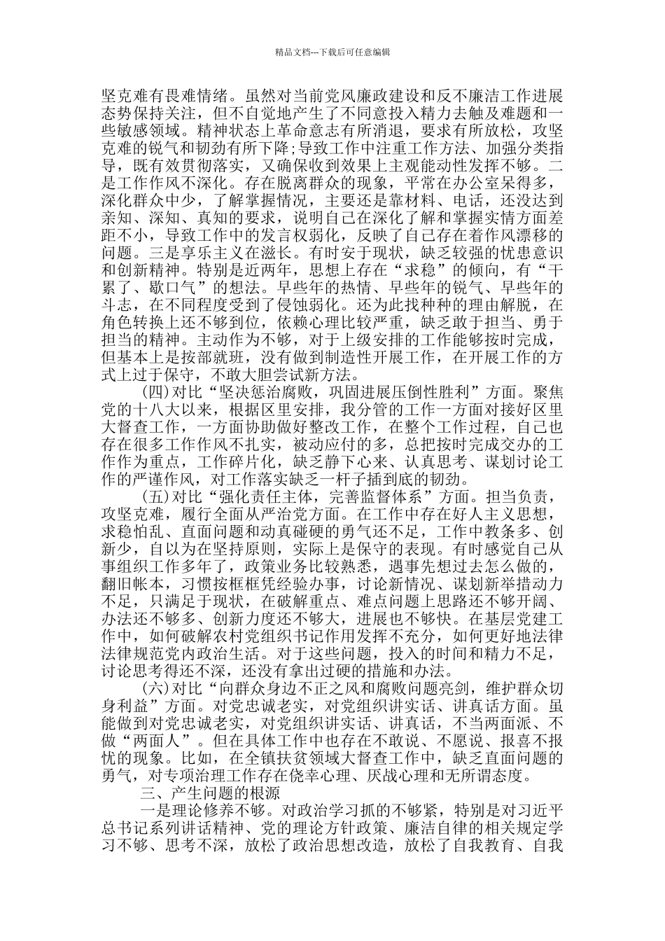 2024年领导干部对照检查材料_第3页