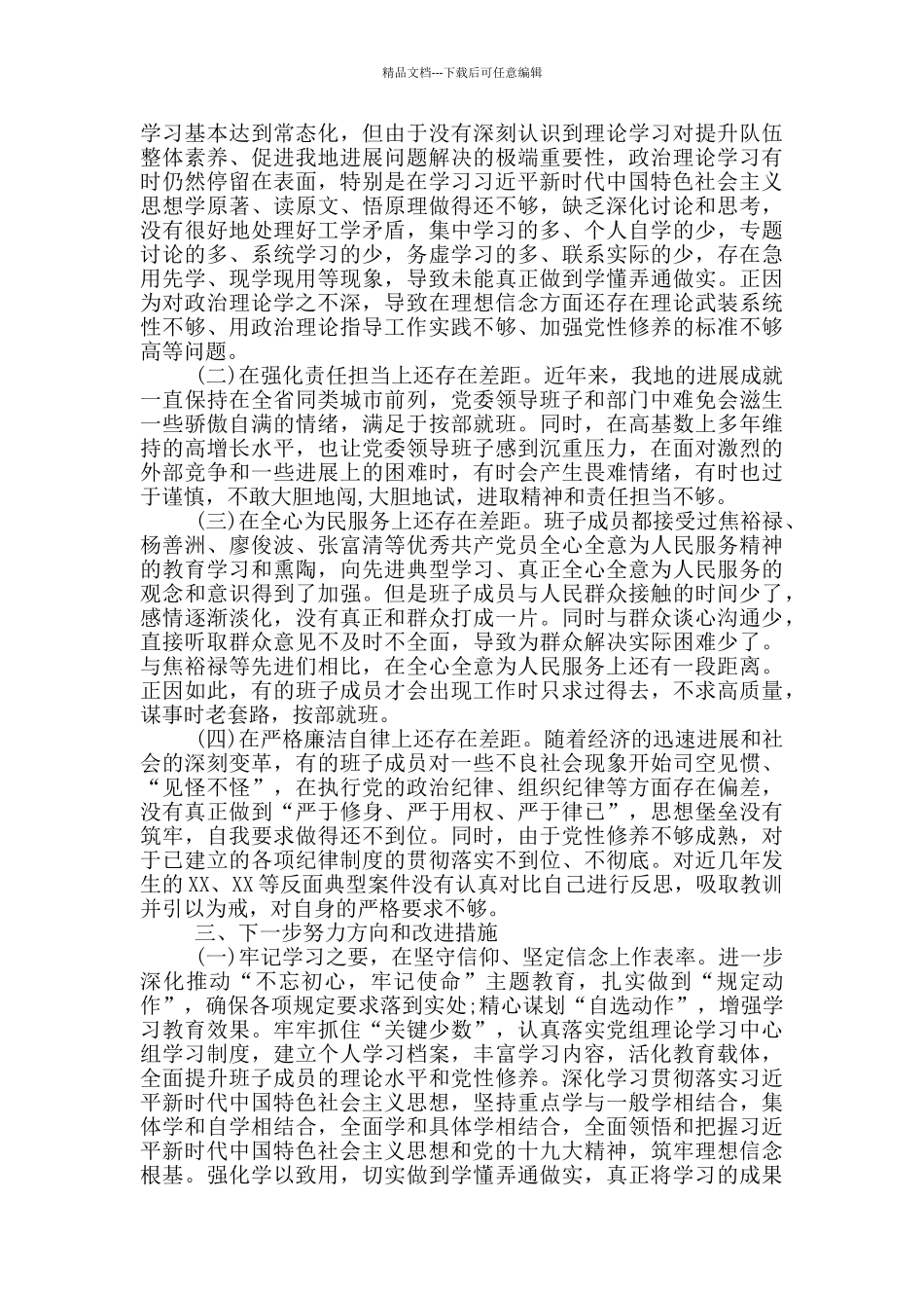 2024年领导班子对照检查材料_第3页