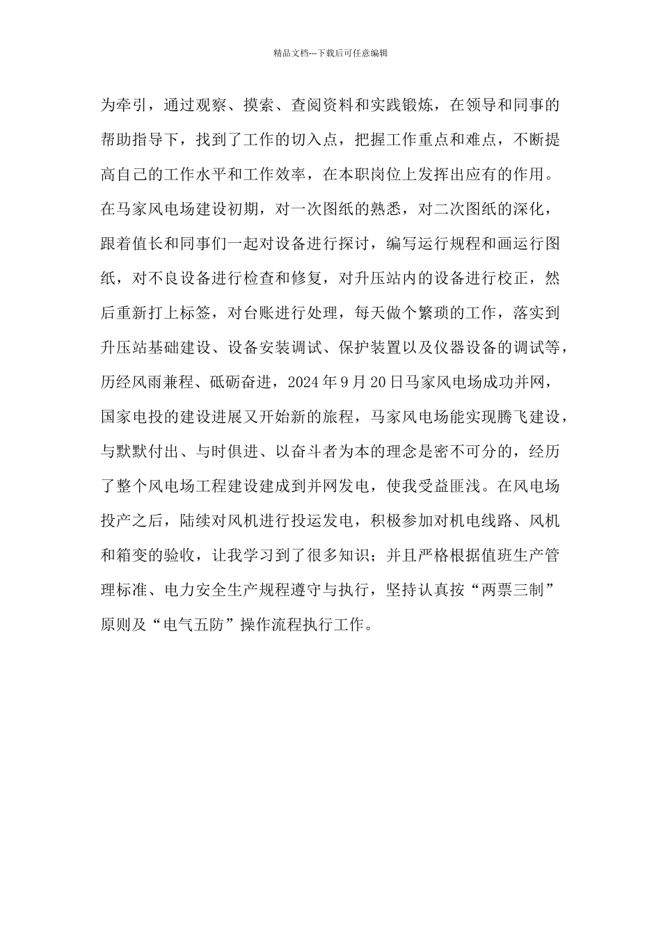 2024年风电场个人工作总结_第2页