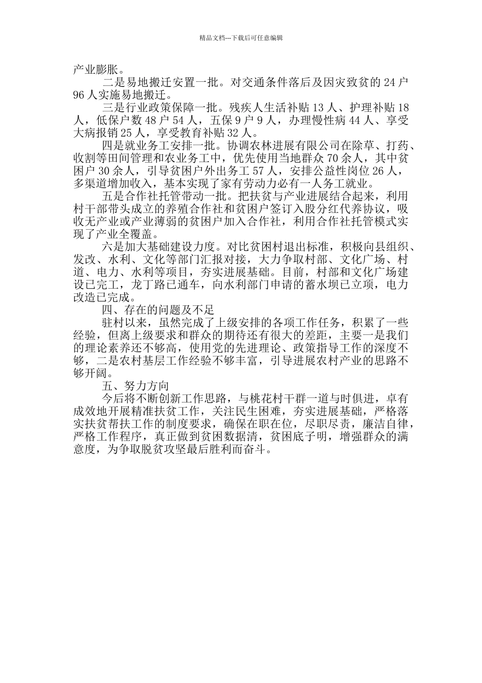 2024年驻村精准扶贫工作总结_第2页