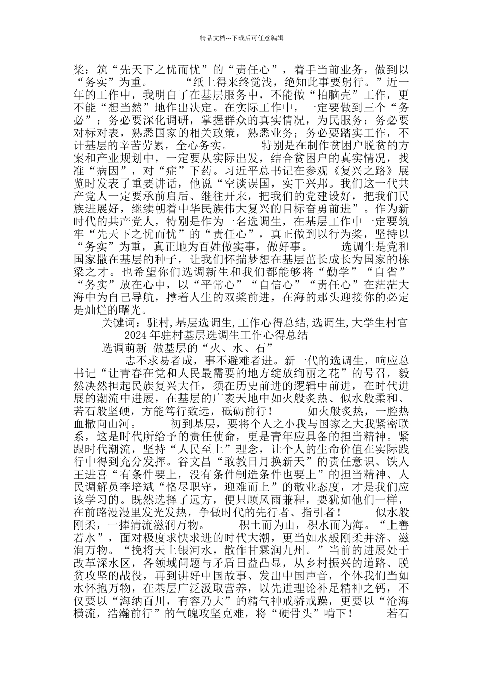 2024年驻村选调生心得总结_第2页