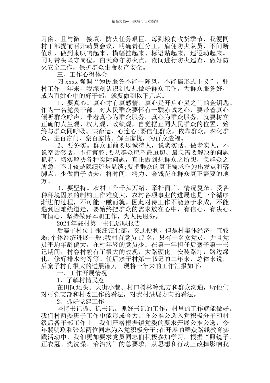 2024年驻村第一书记述职报告_第3页