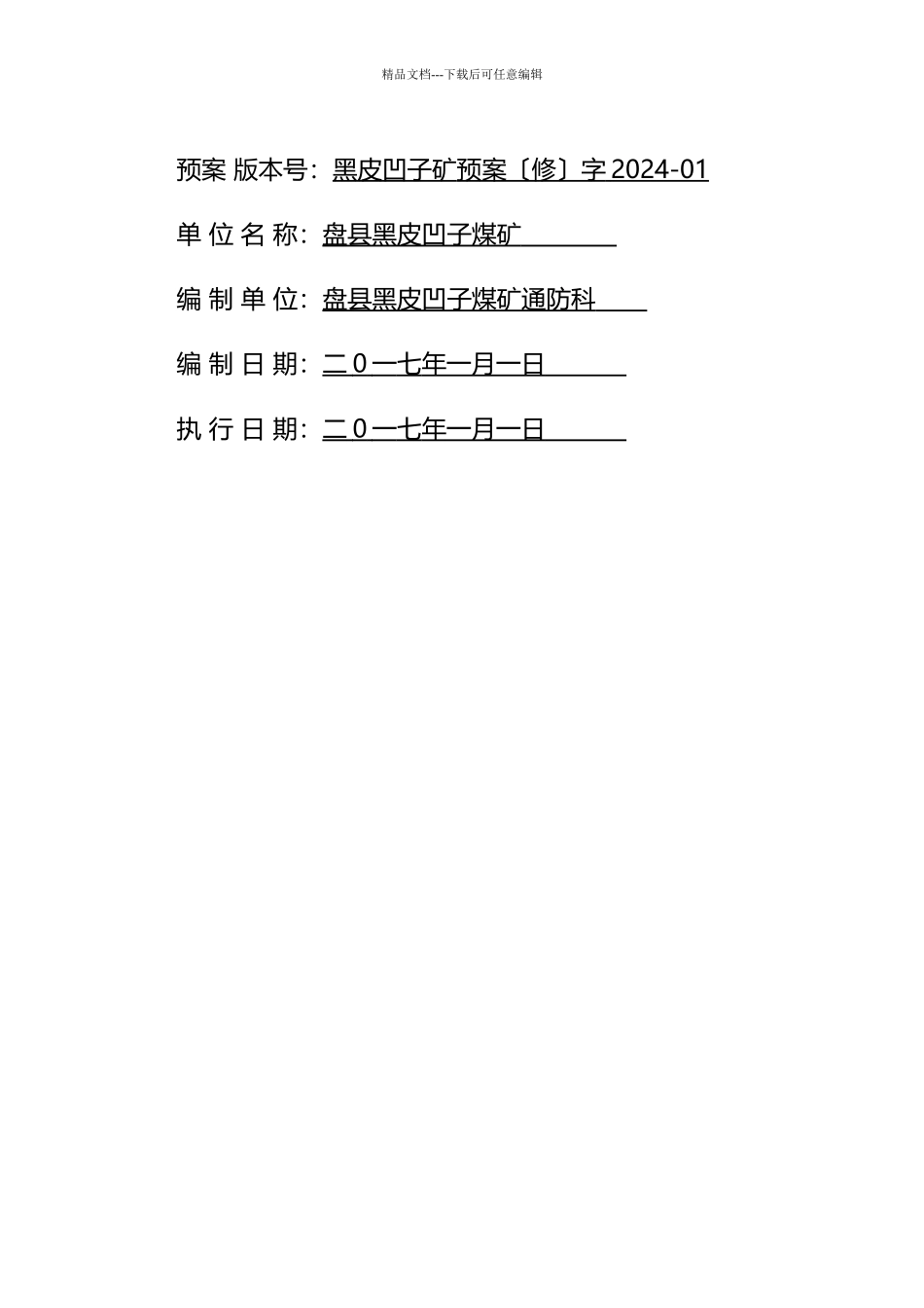 2024年黑皮凹子煤矿煤与瓦斯突出事故应急预案_第2页