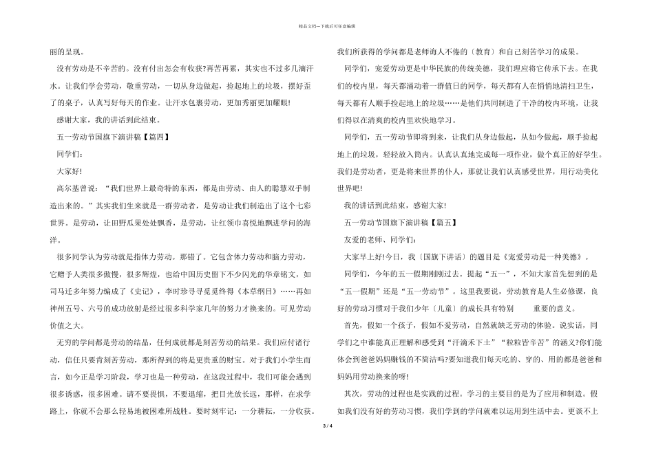 2024庆祝五一劳动节国旗下演讲稿_第3页