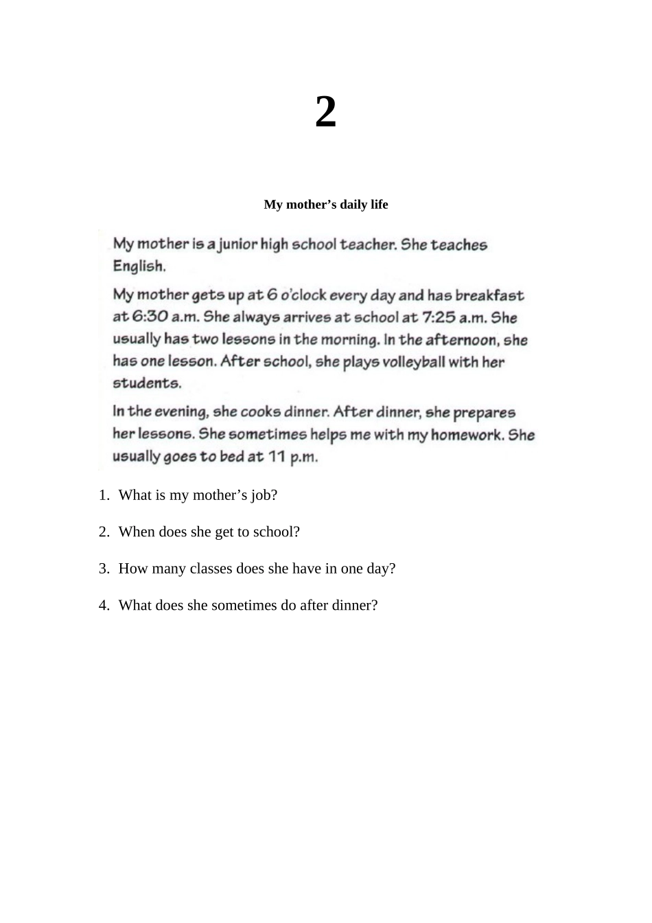 2025年广州小升初外国语学校英语模拟面试精练朗读文章并回答问题_第2页