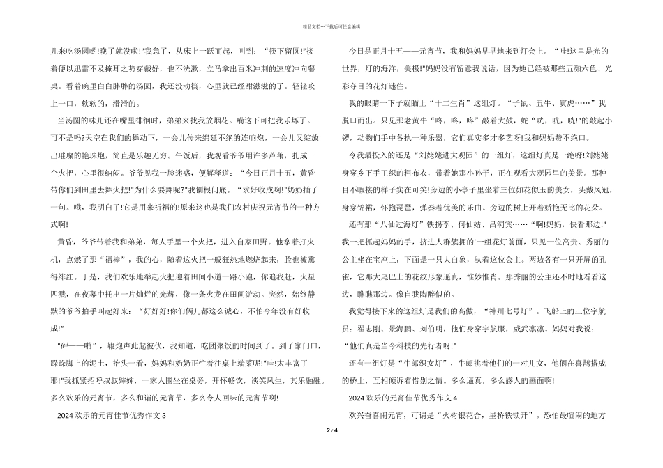 2024开心的元宵佳节优秀五篇_第2页