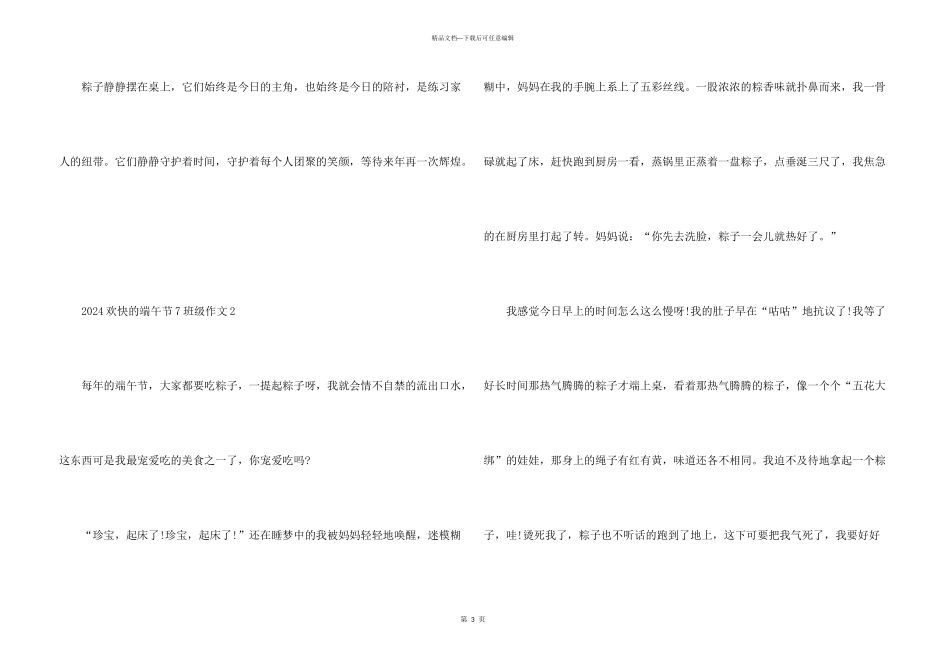 2024快乐的端午节7年级_第3页