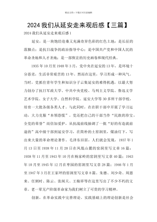 2024我们从延安走来观后感