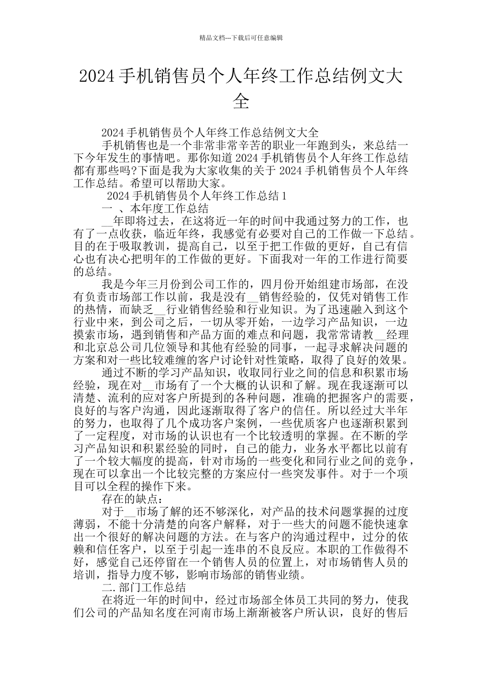 2024手机销售员个人年终工作总结例文大全_第1页